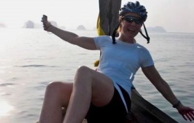 Charlotte Wheeler Cycling on the  tour with redspokes